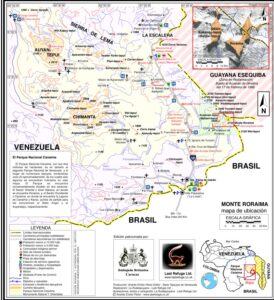 mapa del parque nacional canaima en venezuela